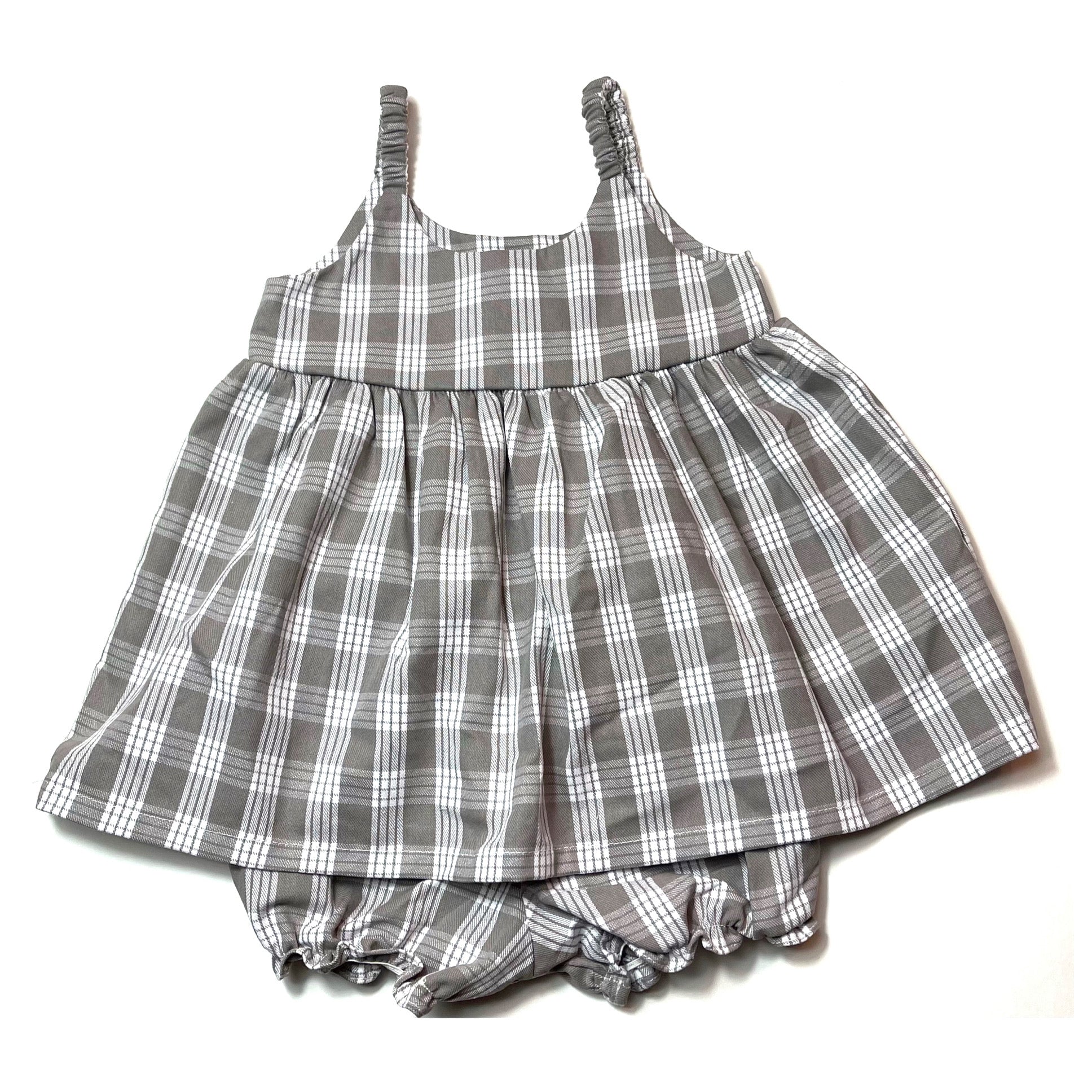 Baby 2pc Dress & Bloomer Set in Grey