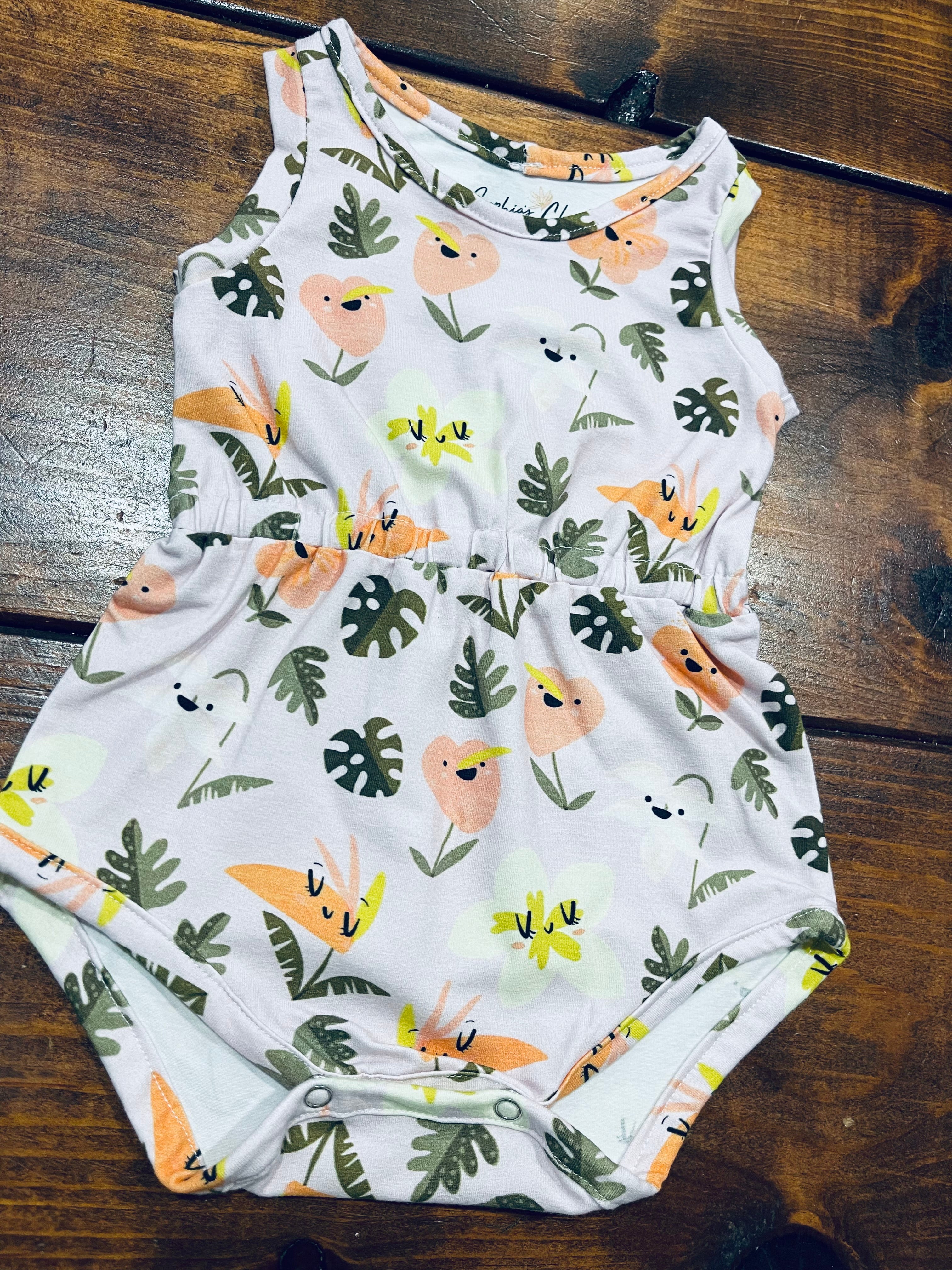 Baby Romper in Cheery Flowers