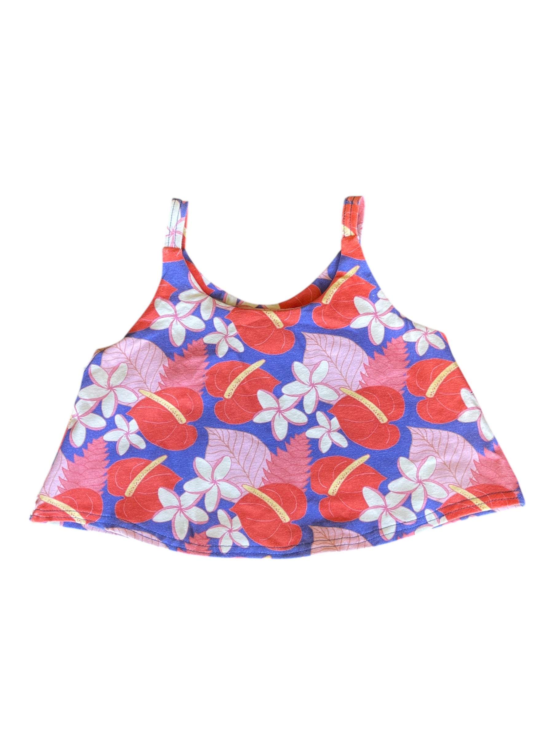 Swing Crop Top in Anthuriums on BL