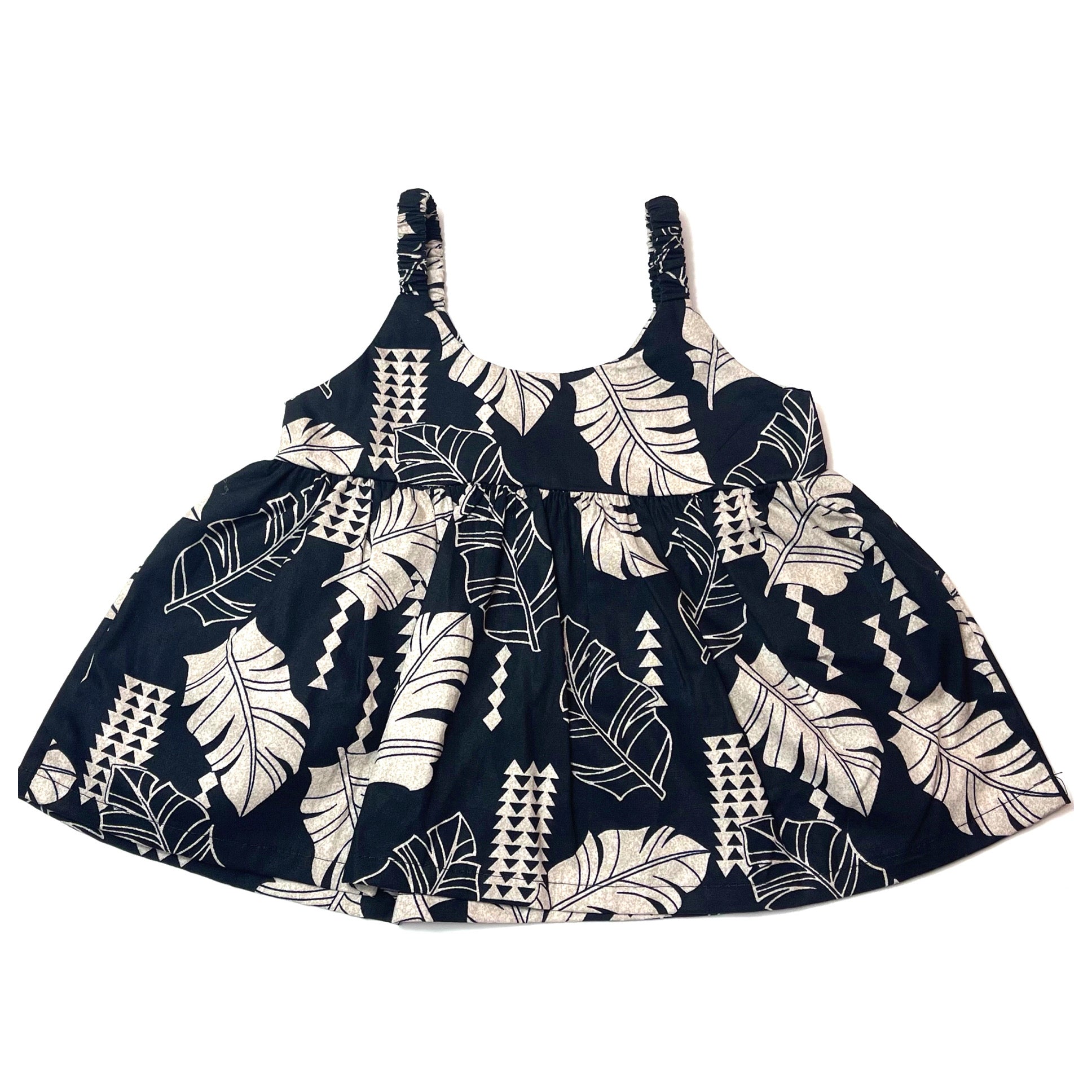 Baby Dress & Bloomer Set in Brown Banana Leaves