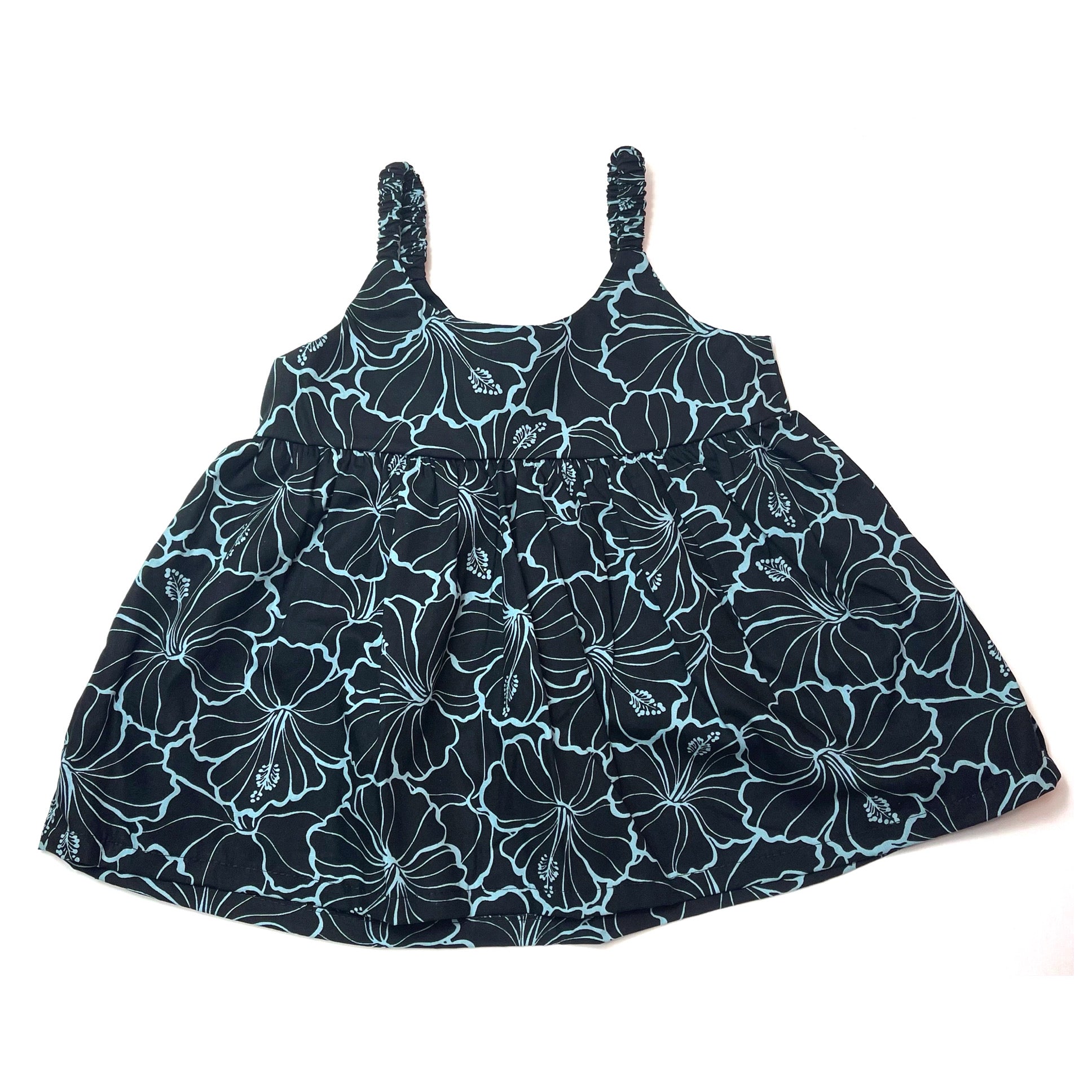 Baby Dress & Bloomer Set in Teal Hibiscus